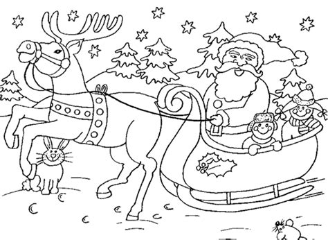 Christmas Coloring Pages Santa Sleigh - CartoonRocks.com - Coloring Home