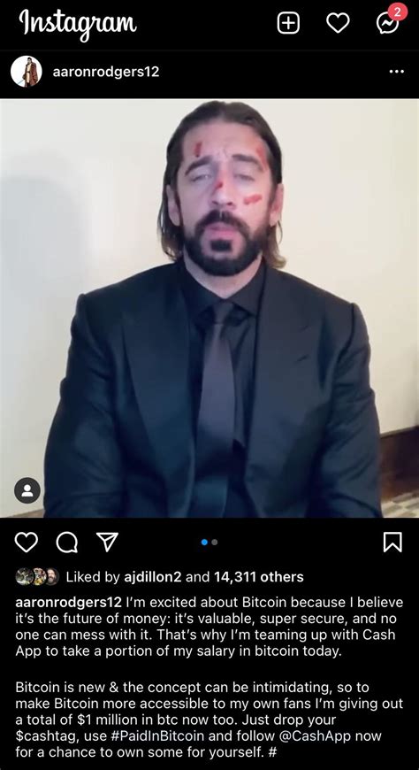 Aaron Rodgers Dressed As John Wick Talking About Bitcoin On Cashapp Bitcoin