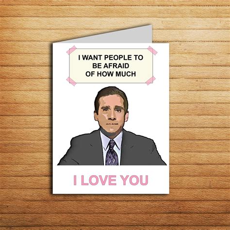 Michael Scott Card The Office Tv Show Valentines Day Card Love Etsy