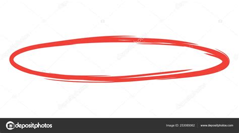 Red Hand Drawn Circle Marker For Highlighting Text Stock Vector Image