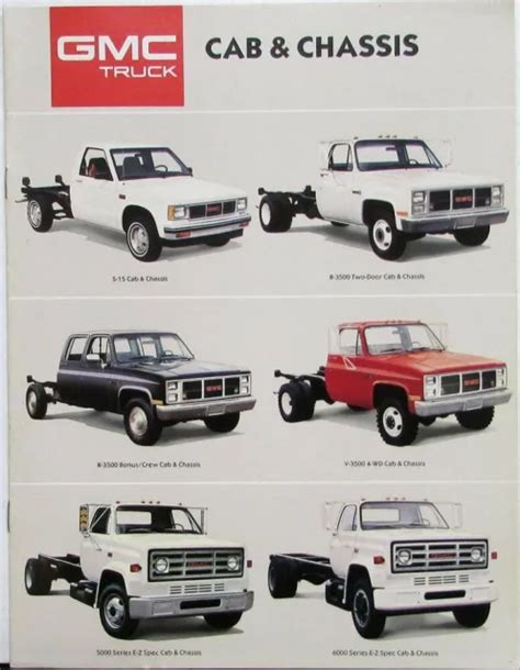 1987 Gmc Truck Cab And Chassis Models Sales Brochure Original 2571