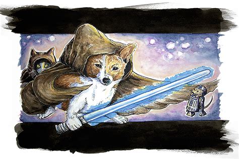 If Obi Wan Kenobi Was A Dog Hed Be A Corgi Jedi Corgi Art Corgi