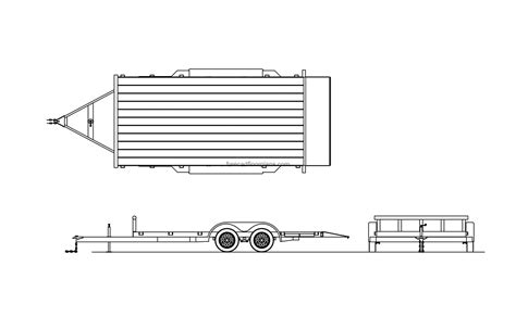 18′ Car Trailer Free Cad Drawings