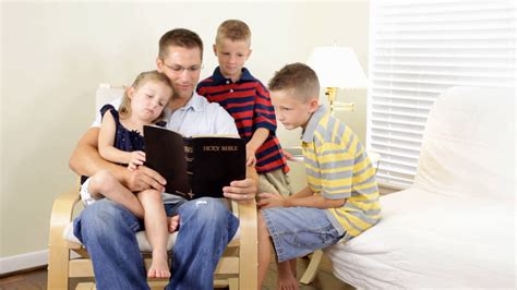 Dad Reading Bible To Kids Dolly Stock Footage Sbv 300848565 Storyblocks
