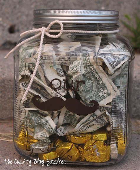 See more ideas about money gift, gifts, wedding money. Money "Stache" Jar Wedding Gift - The Crafty Blog Stalker