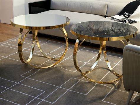 Luxury center tables are not only simple pieces of furniture you place on your living room. Nella Vetrina Ottoline Contemporary Italian Gold Metal Coffee Table