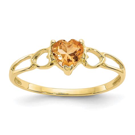 IceCarats Kt Yellow Gold Citrine Birthstone Band Ring Size Stone November Style Fine