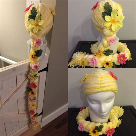 Rapunzel Wig Age 1 4 With Flowers Disney Tangled Inspired Crochet Hat