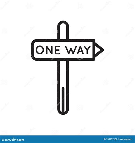 One Way Right Arrow Signal Icon Vector Sign And Symbol Isolated On