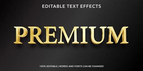 Premium Vector Gold Premium Editable Text Effect