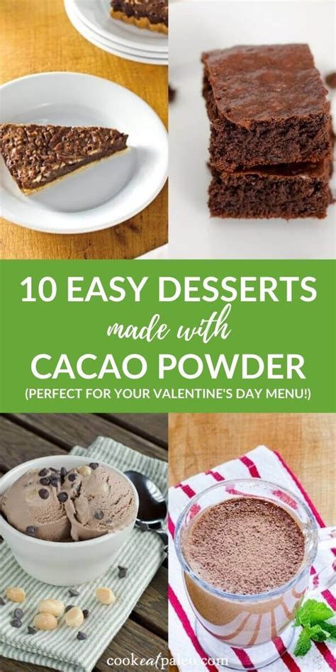A soft, rich and gooey chocolate cake is surely irresistible and can be eaten right off the oven. 10 Chocolate Recipes Made with Cacao Powder | Clean eating desserts, Dessert recipes, Easy ...