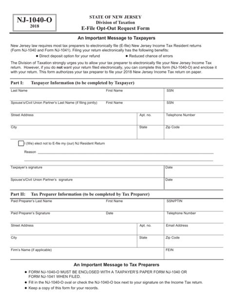 Form Nj 1040 O 2018 Fill Out Sign Online And Download Fillable Pdf