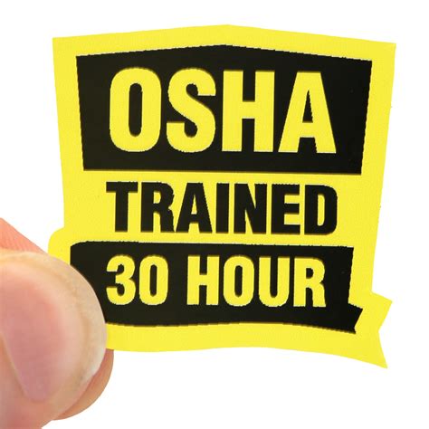 Osha Trained 30 Hour Hard Hat Decals Signs Sku Hh 0493