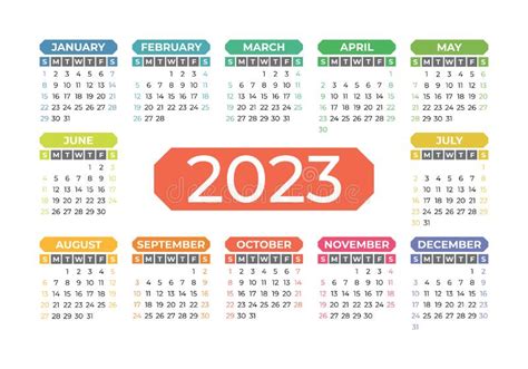 2023 Kids Calendar Template Stock Illustrations 354 2023 Kids