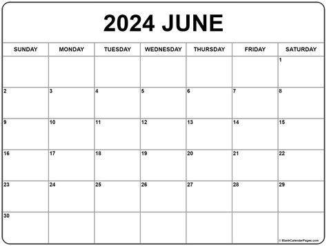 2024 June Calendar Print Out Blank Pdf 2024 Calendar Template Excel