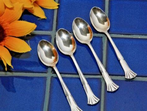 set 4 vintage swedish mema ex alp silverplate demitasse spoons sweden fan flare ebay