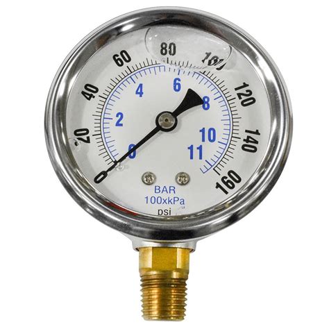 Pressure Gauge Liquid Filled 160 Psi