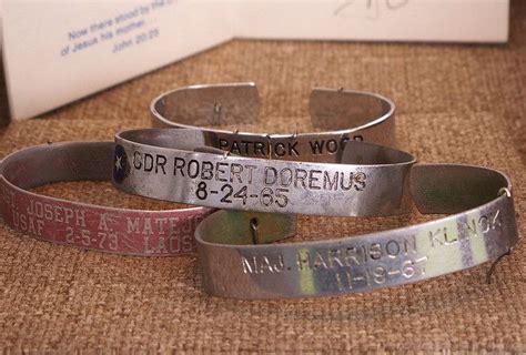 pow mia bracelets i remember these the name on each bracelet is an american who was either a