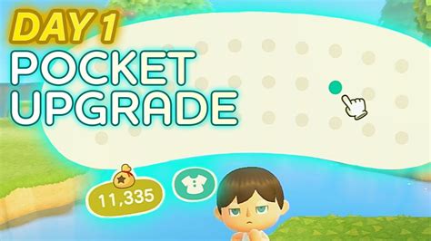 POCKET UPGRADE on Day1! (More Inventory Space!) (Animal Crossing New