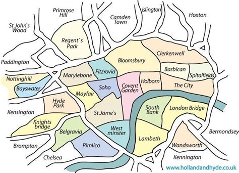 Londres Mapa Del Vecindario Vecindario Mapa De Londres Inglaterra