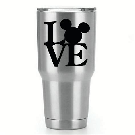 LOVE Mickey Mouse Single Yeti Decal 3 Inch Black Vinyl Decal