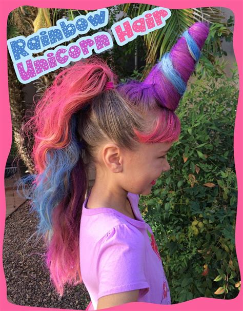 Crazy Hair Day FAVORITE Rainbow Unicorn Hair We Used A Styrofoam Cone For Horn Spray