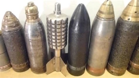 Ww1 And Ww2 Artillery Shells Mortars And Projectiles Youtube