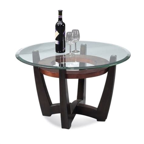 Retro end table bassett furniture leo jiranek design walnut mid century modern w/ladder rung tier *shipping not included. Bassett Mirror Elation Round Cocktail Table in Cappucino ...