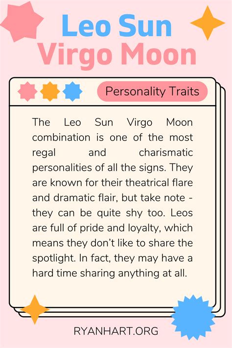 Leo Sun Virgo Moon Personality Traits Ryan Hart