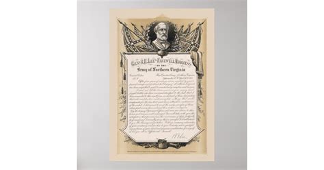 General Robert E Lee Farewell Address Poster Zazzle