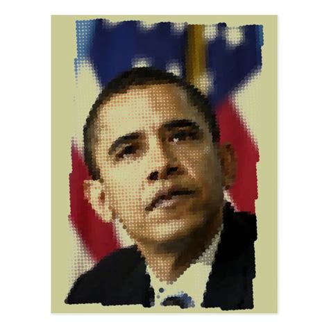 Pixel Art Dots Barack Obama Postcard