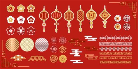 Premium Vector Chinese New Year Elements Vector Illustration