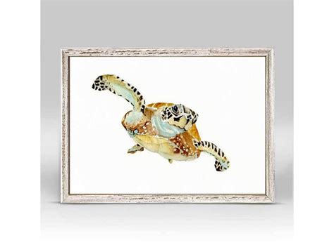 Sea Turtle X Framed Watercolor Painting On Canvas Beach Etsy