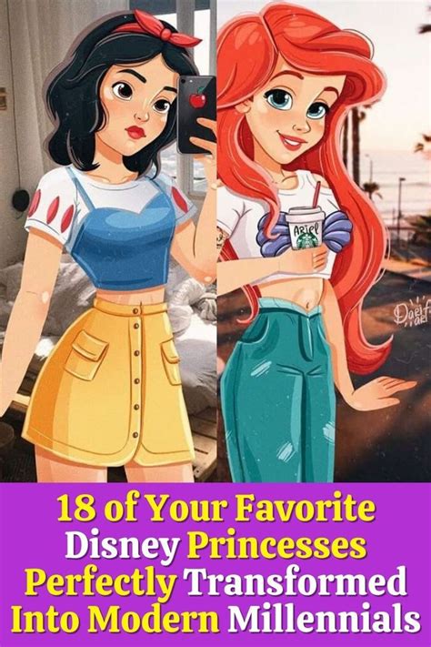 18 of your favorite disney princesses perfectly transformed into modern millennials disney