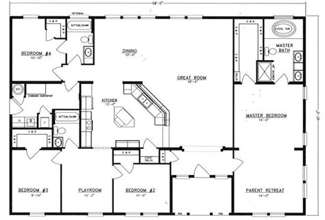 Cool 4 Bedroom Open House Plans New Home Plans Design