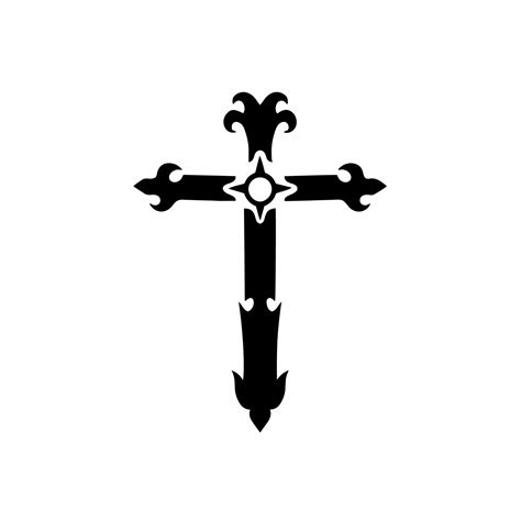 Christian Cross Symbol Tribal Tattoo Design Stencil Vector