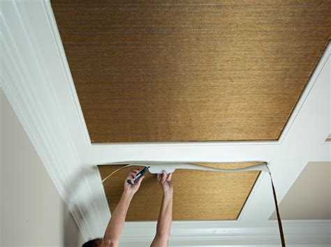 Coffered ceilings, if installed properly can be elegant and charming, adding beauty to any room in the house. How to Install Grasscloth on a Coffered Ceiling | HGTV