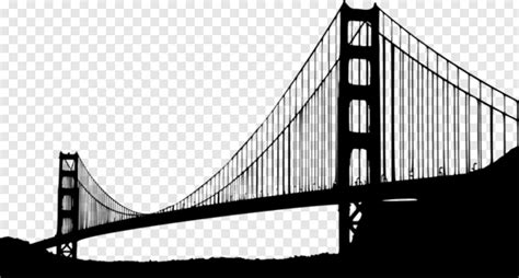 Bridge Silhouette Golden Gate Bridge Png Download 632x340
