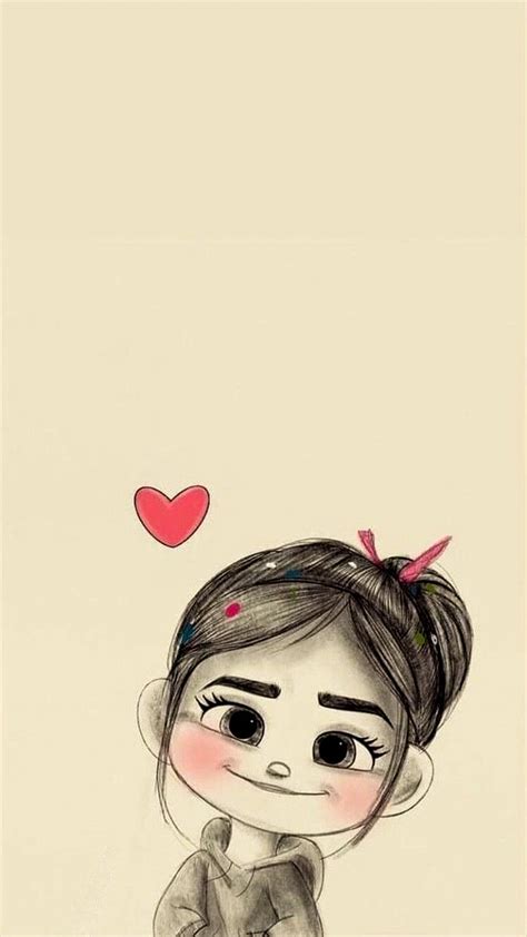 Download Cute Girl Love Drawing Wallpaper