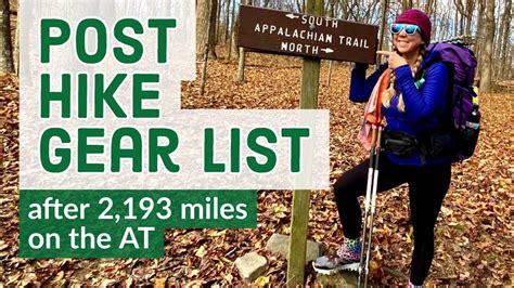 Appalachian Trail Gear List Post Hike Final Gear After 2193 Miles