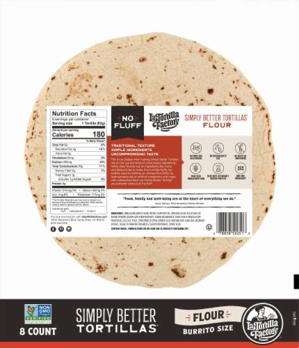 La Tortilla Factory® Simply Better Flour Burrito Tortillas 8 Ct Kroger