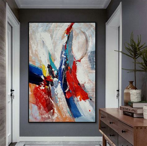Extra Large Vertical Modern Art Work Contemporary Abstract