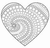 Coloring Pages Adults Heart Hearts Shape Geometric Kids sketch template