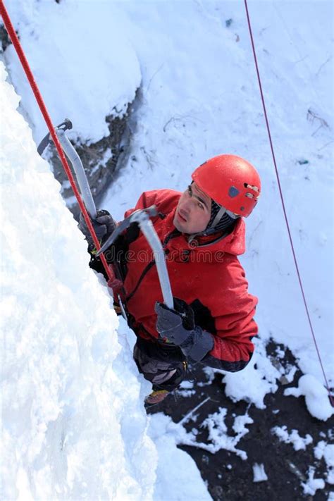 Ice Climbing Stock Photo Image Of Crampons Mountaineer 65047872