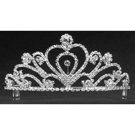 Rhinestone Heart Tiara Princess Crown For Wedding Sweet 16 Mis Quince