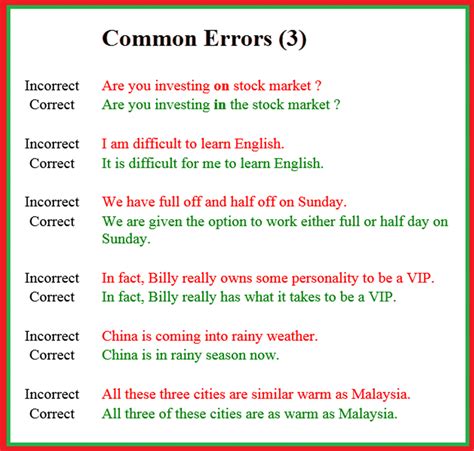 Common Errors In English Usage Esl Buzz