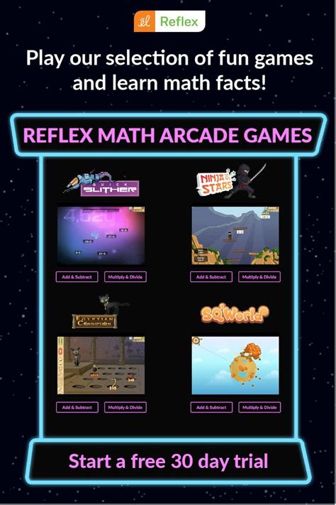 Reflex Math Arcade Games Math Fact Fluency Math Math Facts