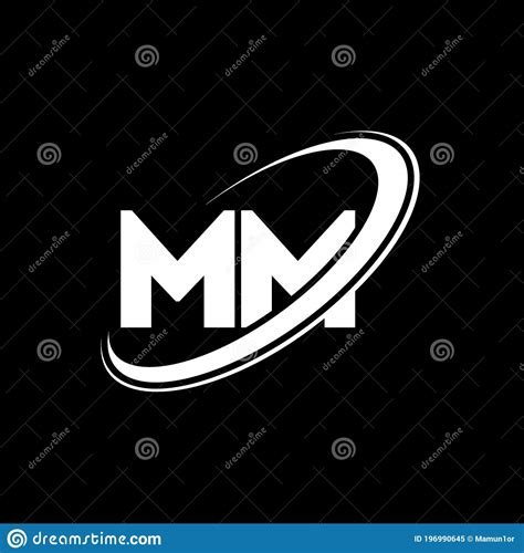 Mm M M Letter Logo Design Initial Letter Mm Linked Circle Uppercase