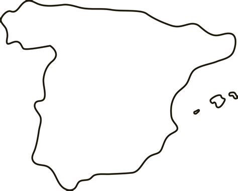 Map Of Spain Simple Outline Map Vector Illustration 8726688 Vector Art