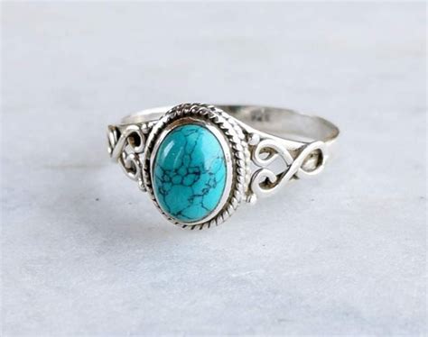 Turquoise Ring Silver Ring Stone Ring Silver By Silvershop